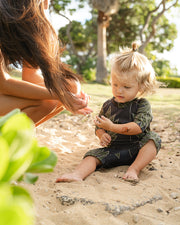 The Tropical Thermal for Toddlers | UPF 50 Full-Piece Rash Guard with Extra Warmth | Bielastic Fabric from Regenerated Ocean Waste | Ulūlu ʻEleʻele