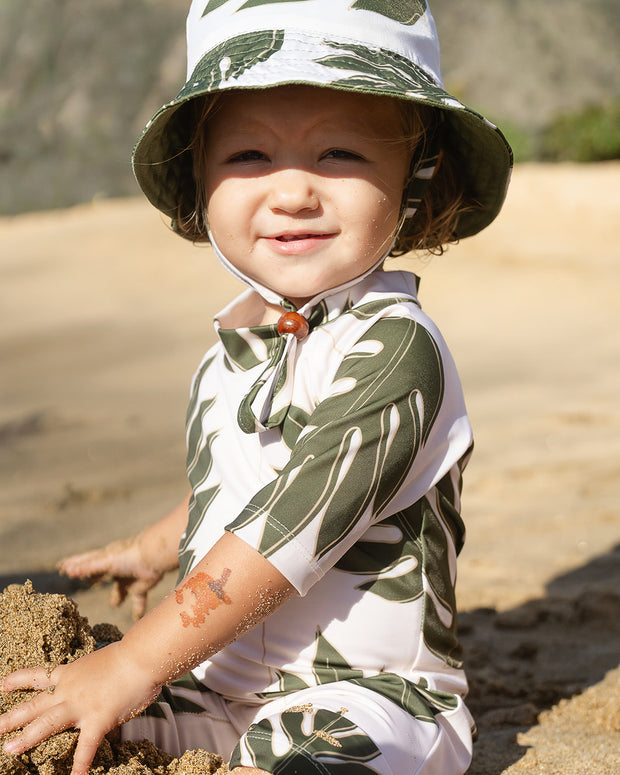 The Tropical Thermal for Toddlers | UPF 50 Full-Piece Rash Guard with Extra Warmth | Bielastic Fabric from Regenerated Ocean Waste | Ulūlu