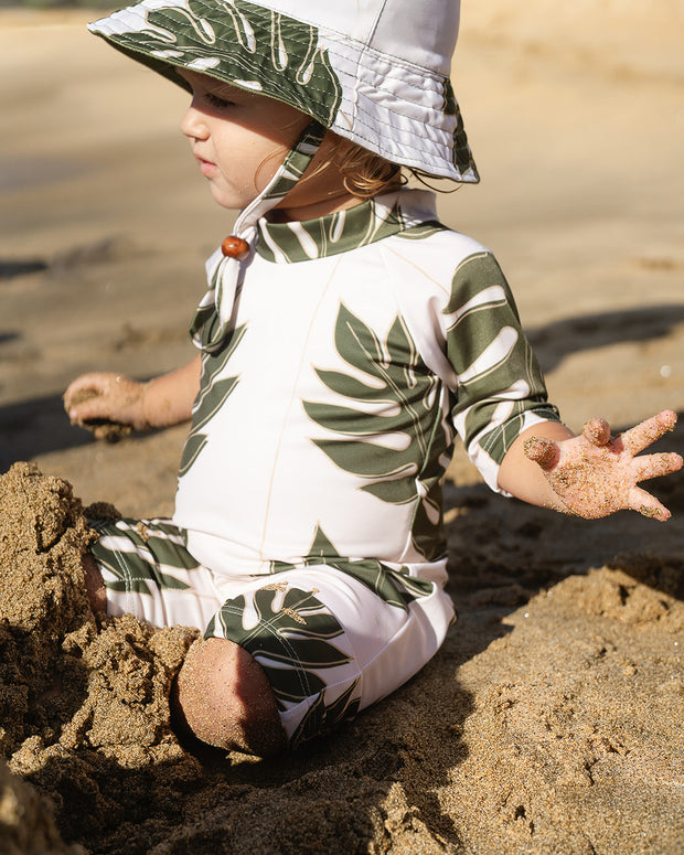 The Tropical Thermal for Toddlers | UPF 50 Full-Piece Rash Guard with Extra Warmth | Bielastic Fabric from Regenerated Ocean Waste | Ulūlu