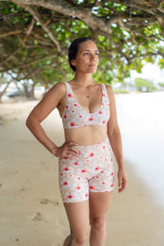 Latte Hibiscus Recycled Bikini Top, Pōʻaiapuni