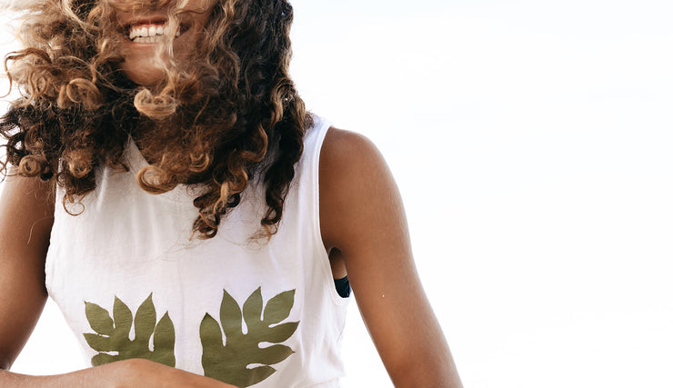 Ulu Ehuehu Muscle Tee, Keʻokeʻo - Plastic Free, Unisex